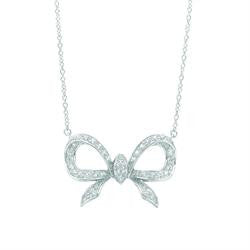 White CZ "Bow" Pendant